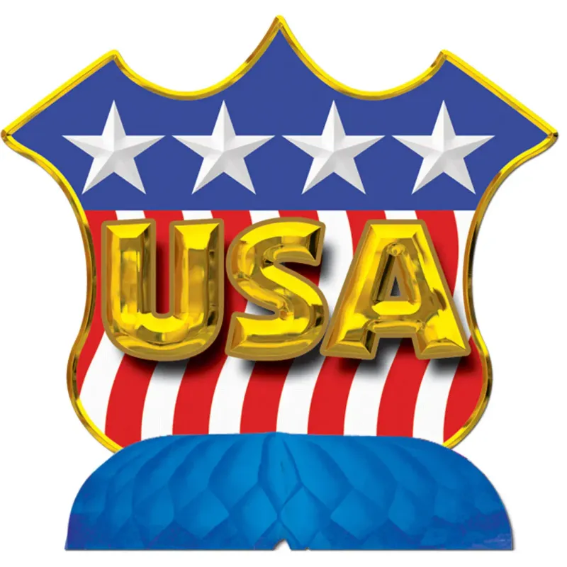 9IN CENTERPIECE USA SHIELD