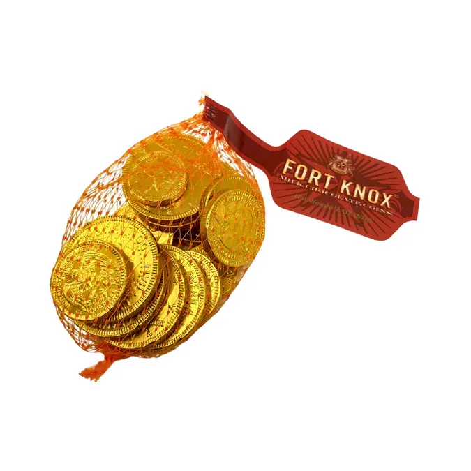 Fort Knox Chocolate U.S. Gold Coins - 1.5oz Mesh Bag