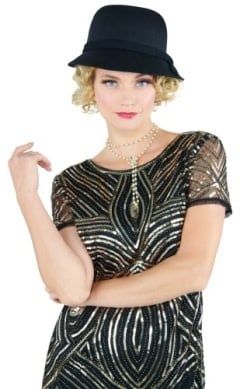20S FLAPPER HAT BLACK