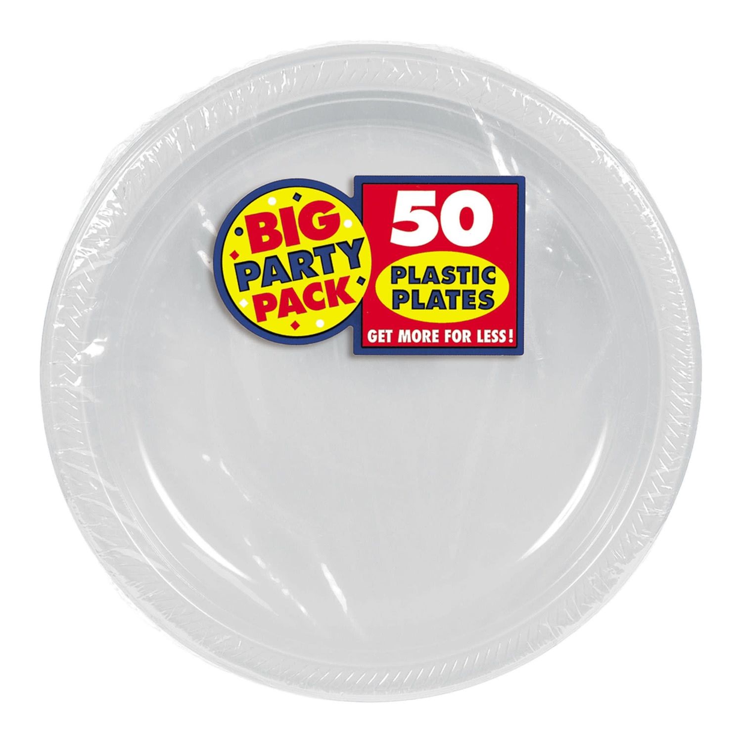 50ct 7in Plastic Plates - Silver