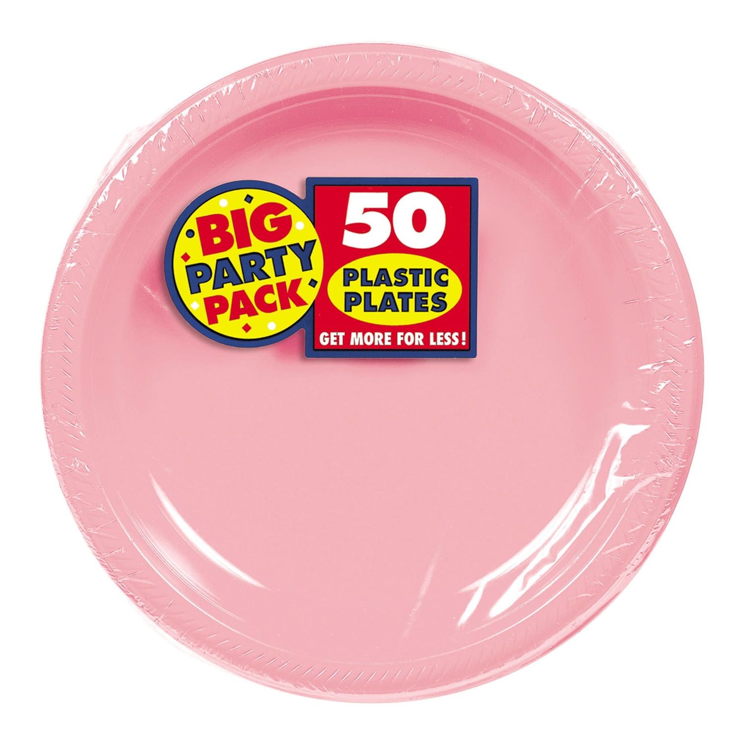 50ct 7in Plastic Plates-New Pink