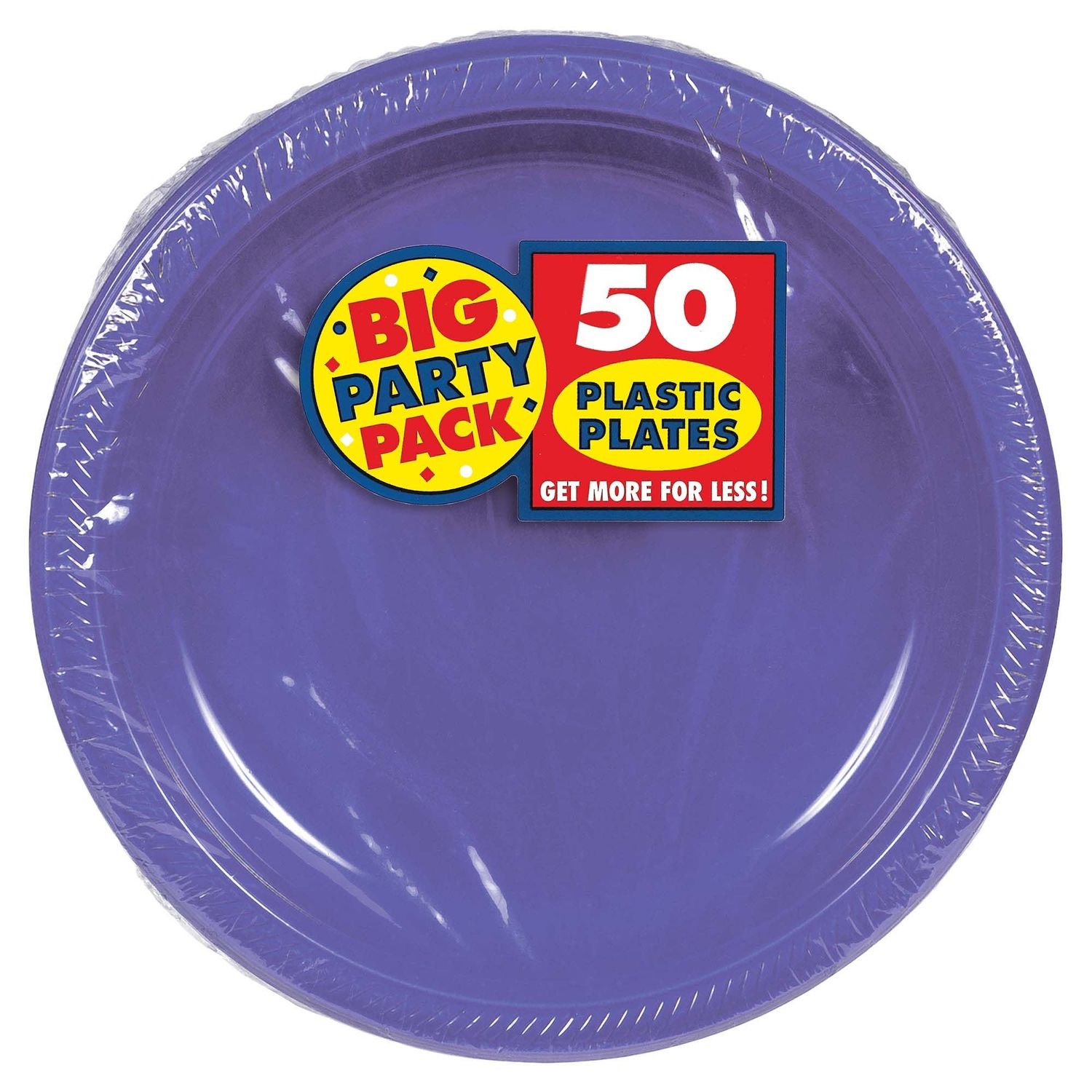 50ct 10.25in Plastic Plates - New Purple