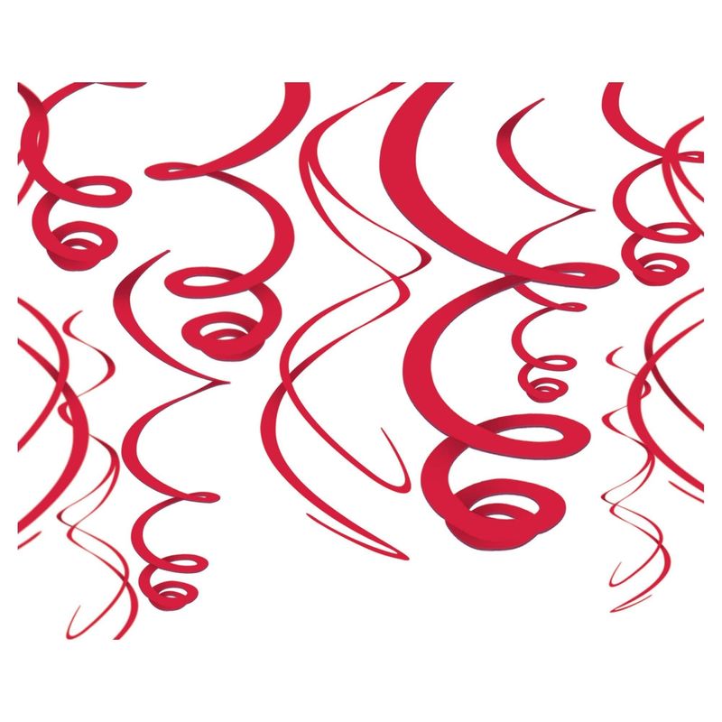 Apple Red Plastic Swirl Decorations