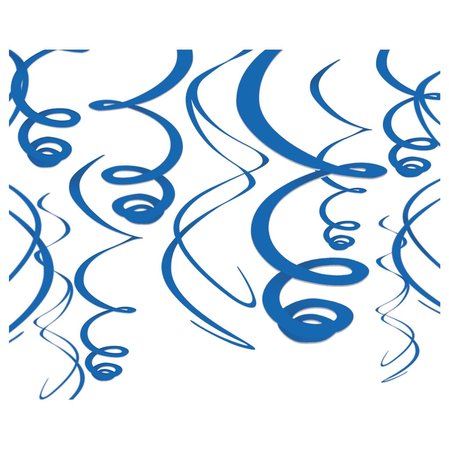 Bright Royal Blue Plastic Swirl Decorations