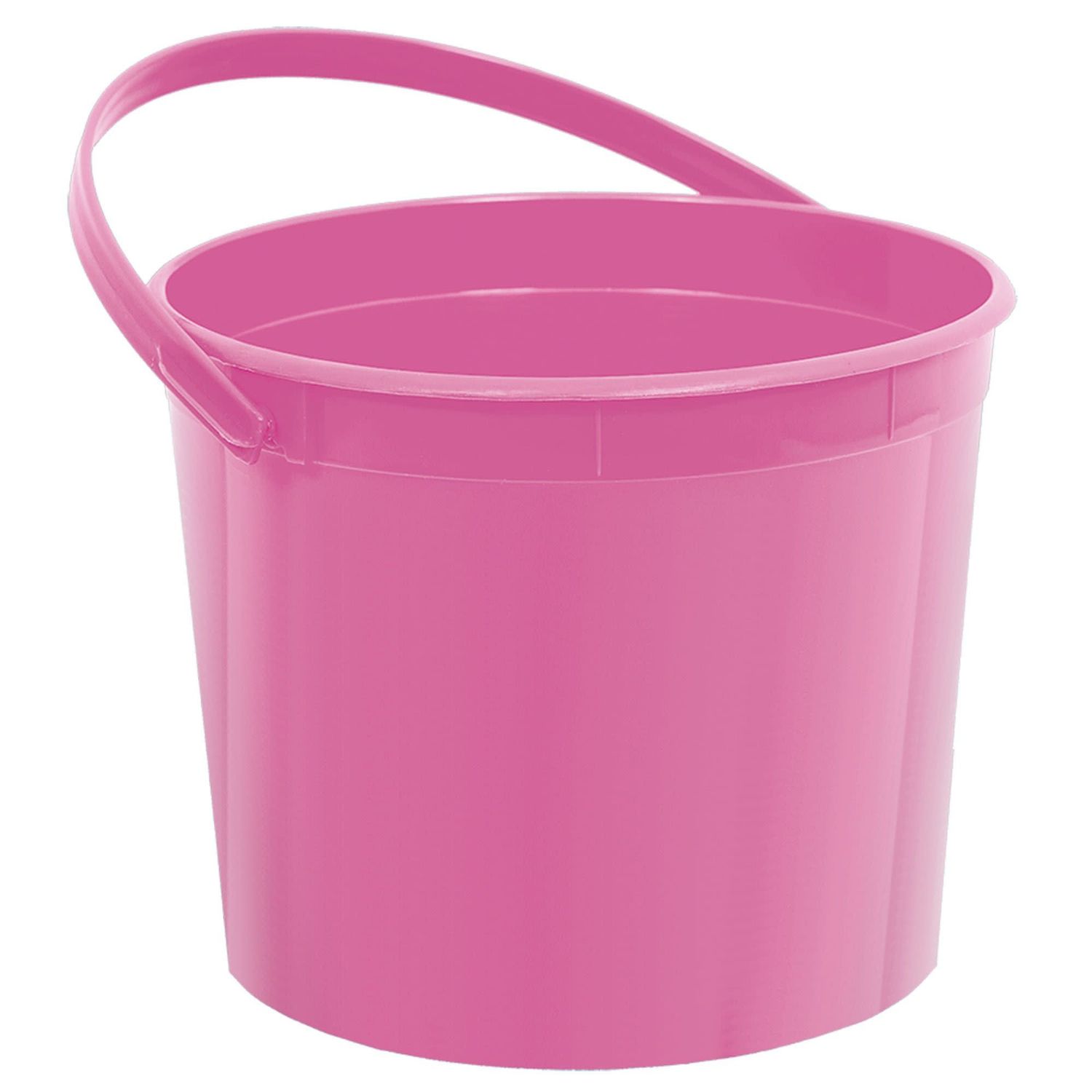 Bright Pink Plastic Bucket W/Handle