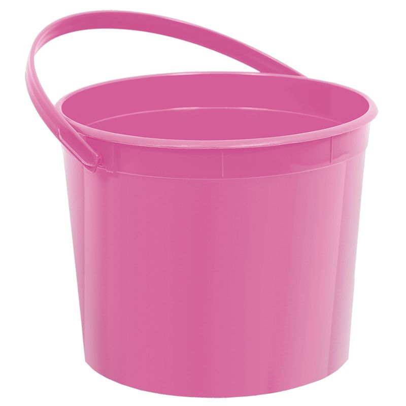 Bright Pink Plastic Bucket W/Handle