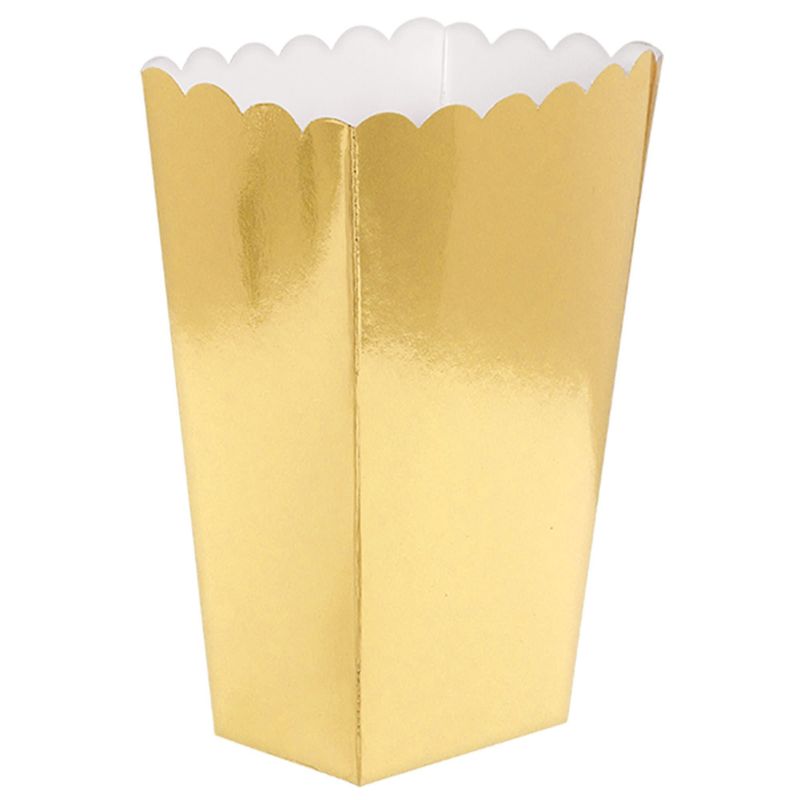 Foil Paper Popcorn Box, Small - Gold