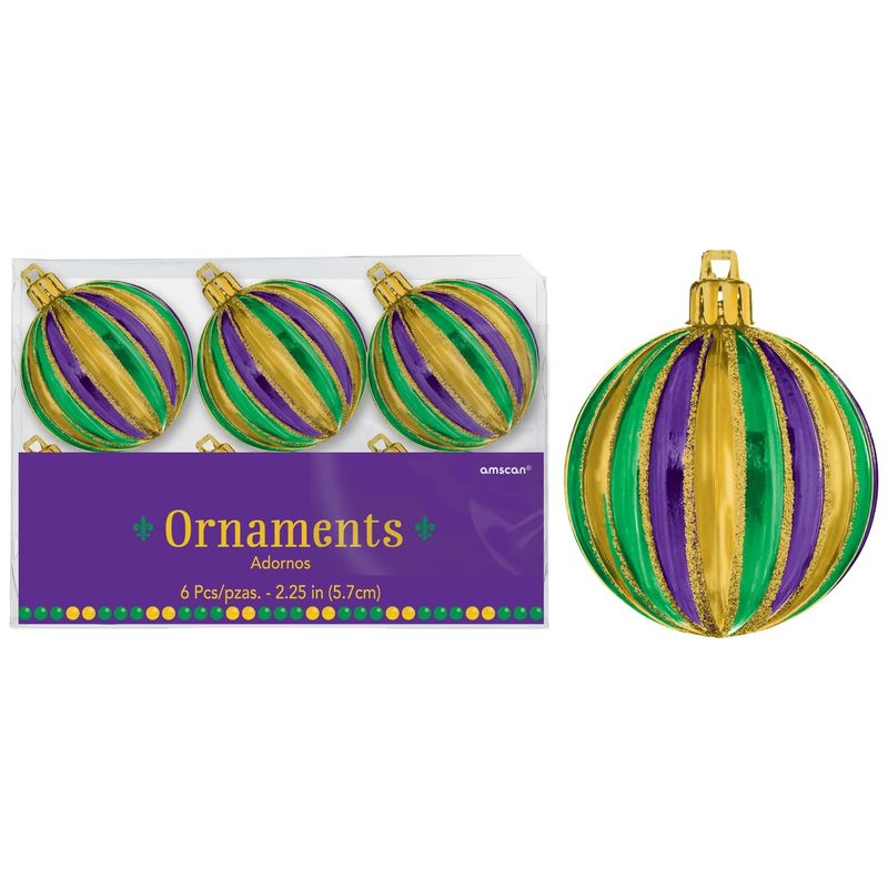 6CT ORNEMENTS MARDI GRAS
