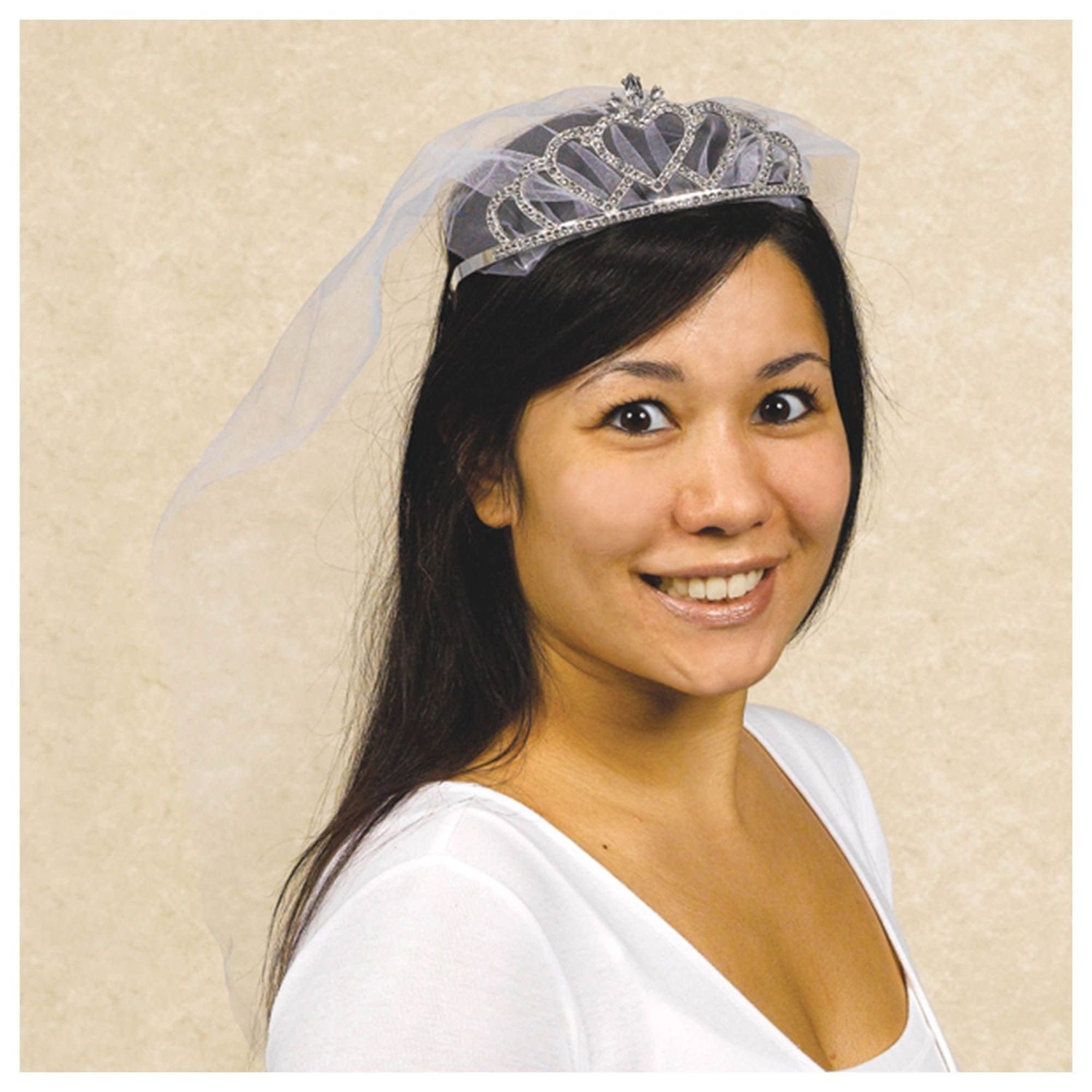 Rhinestone Tiara w/Combs &amp; Veil