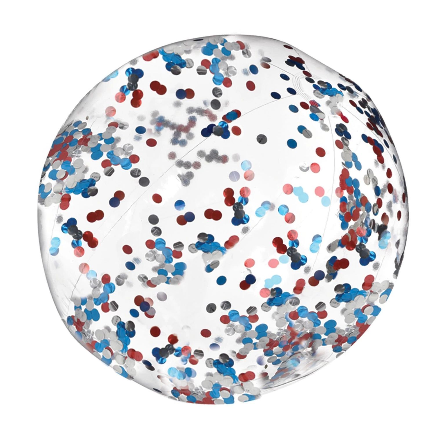 Patriotic Large Inflatable Beach Ball w/Confetti