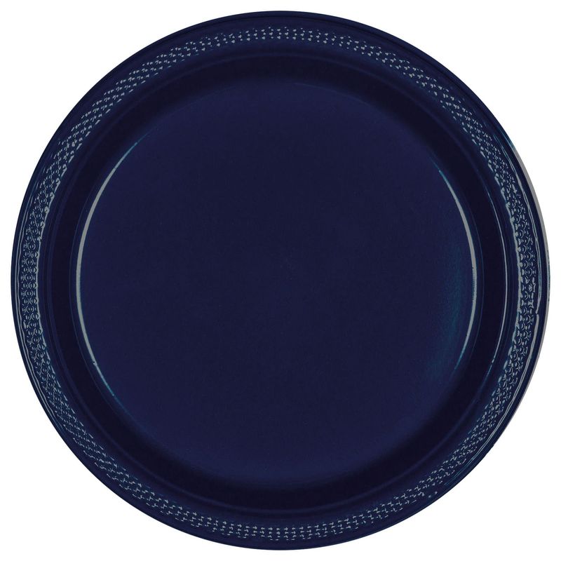 50ct 7in Plastic Plates- True Navy