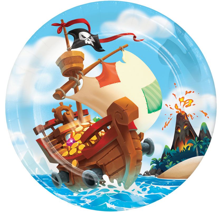 8CT 9in PIRATE TREASURE