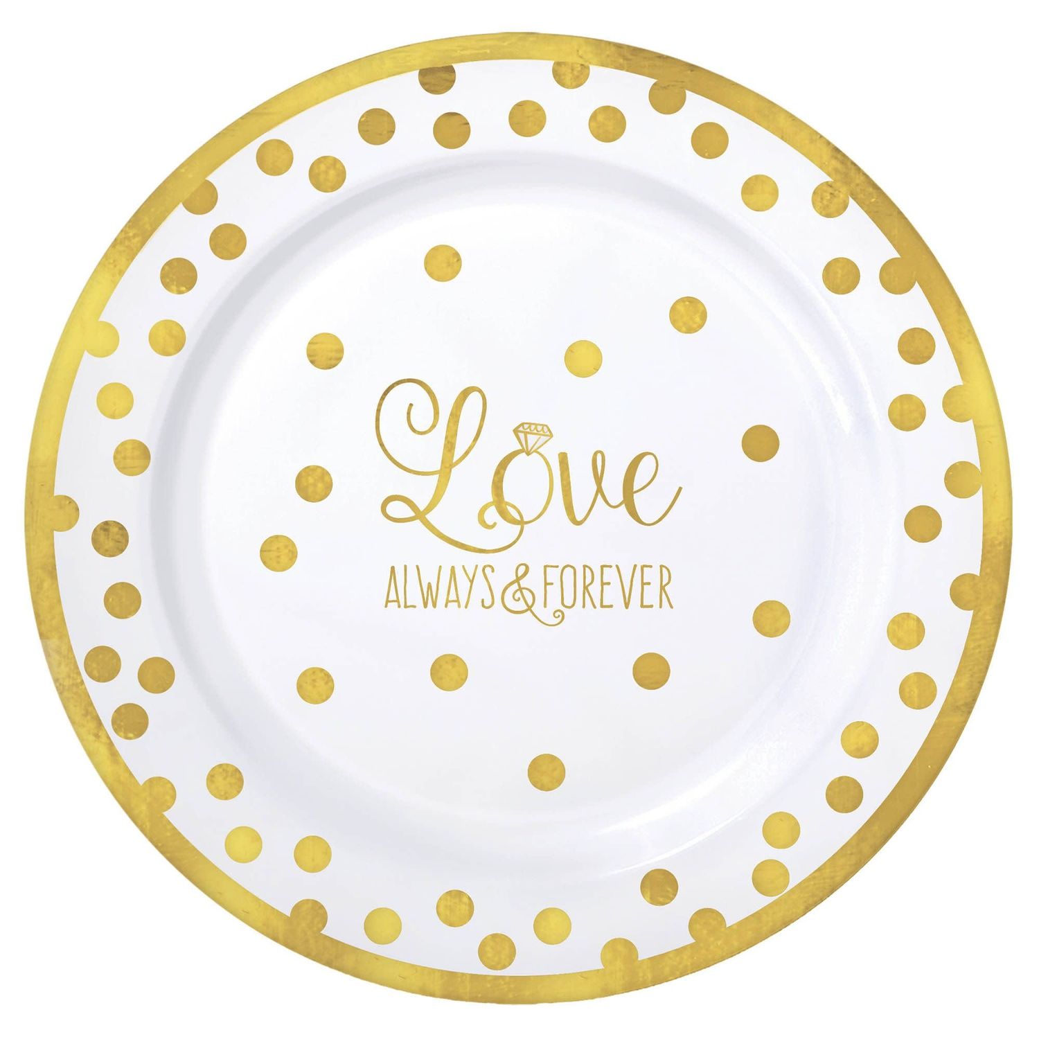 20ct "Love" Round Premium Plastic Plates, 7 1/2"