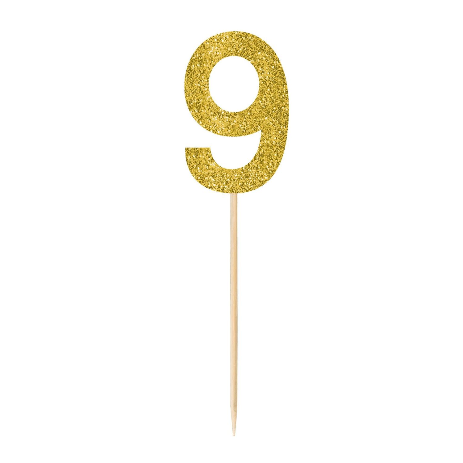 Small Gold Glitter Picks- 9