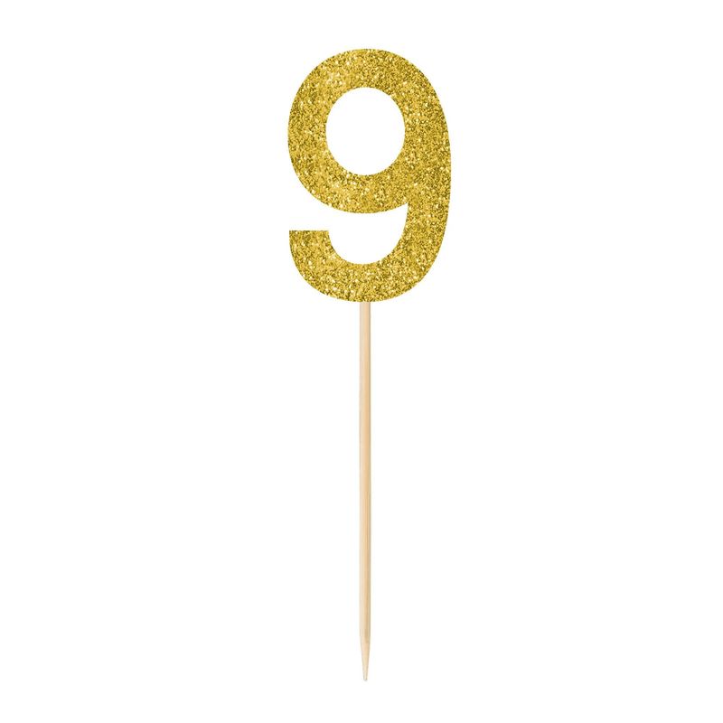 Small Gold Glitter Picks- 9
