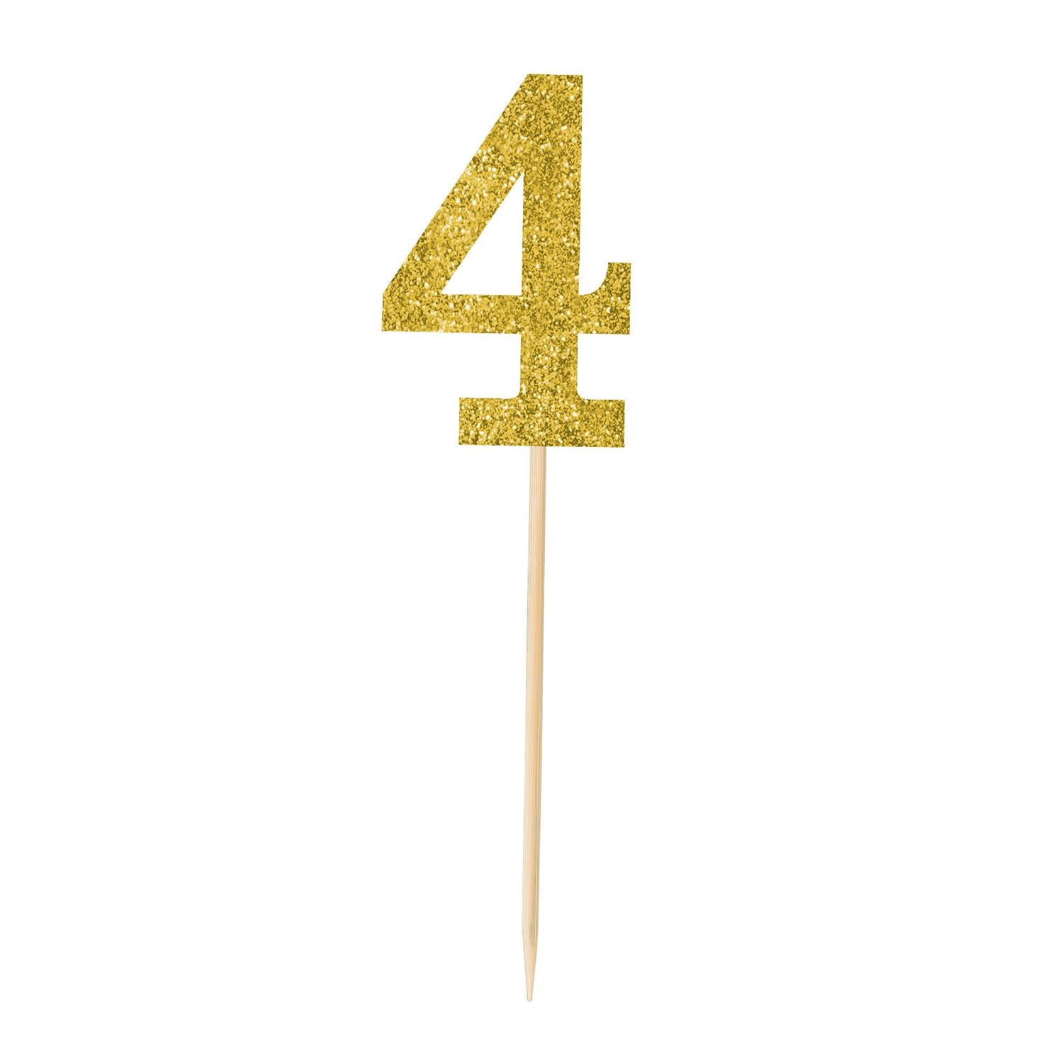 Small Gold Glitter Picks- 4