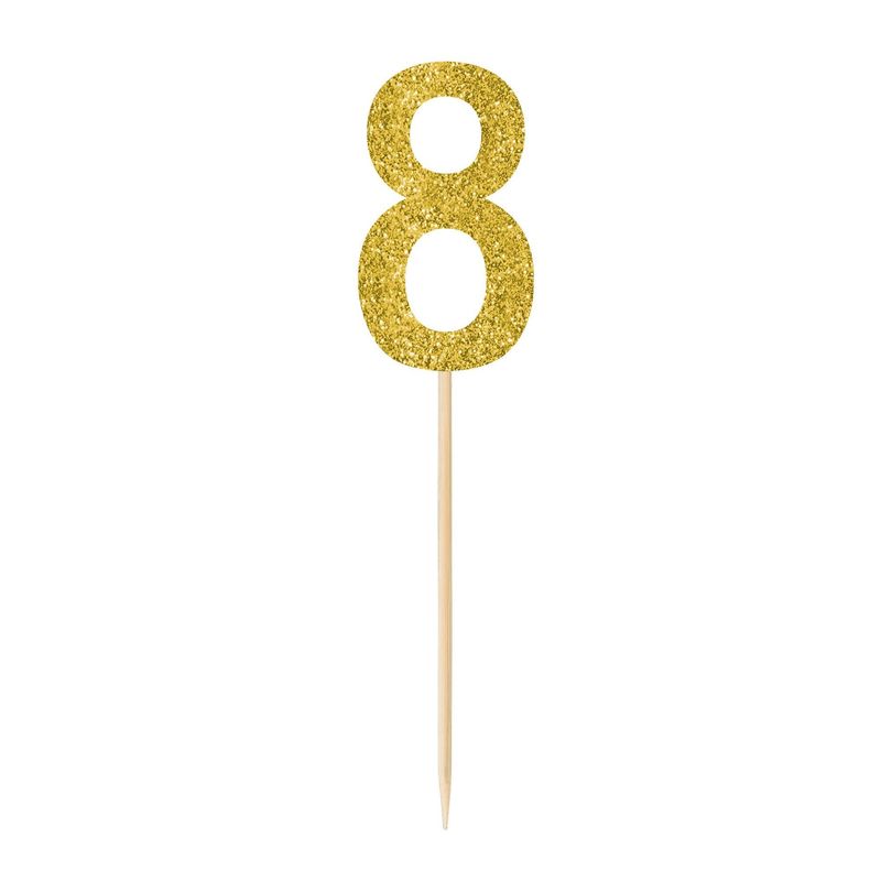 Small Gold Glitter Picks- 8