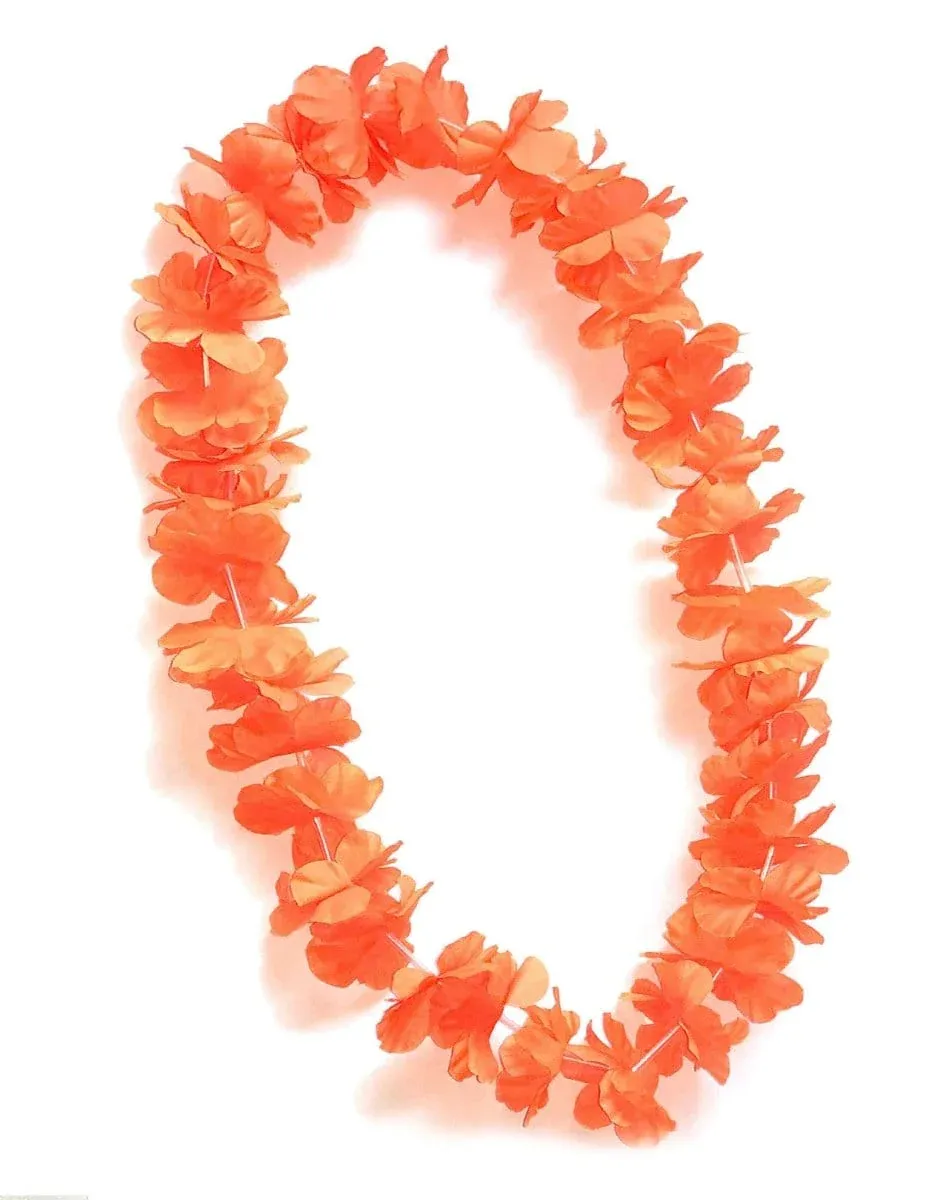 Orange Spirit Leis - 6 Count