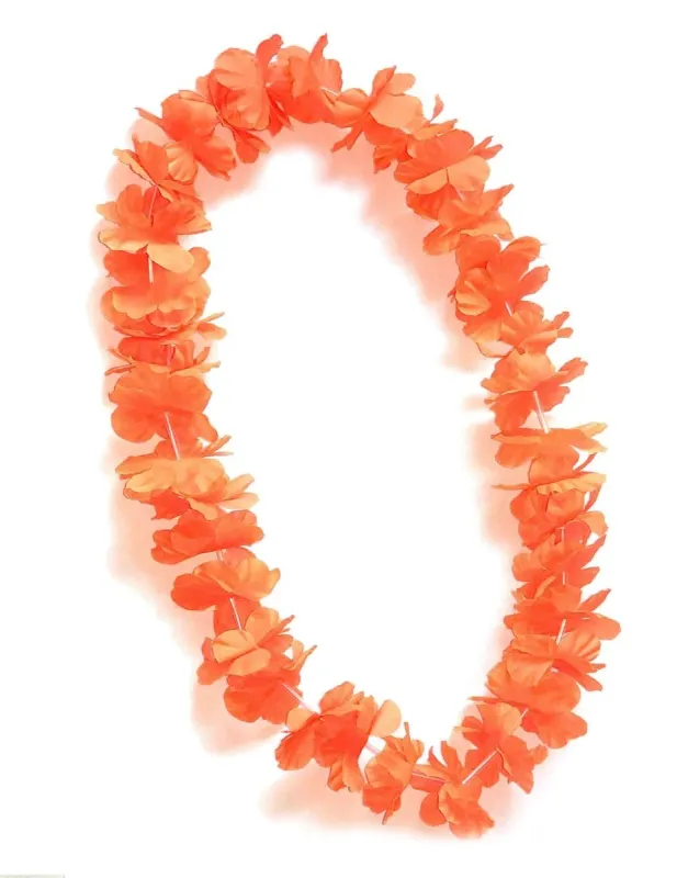 Orange Spirit Leis - 6 Count