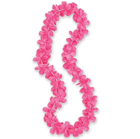 Hot Pink Spirit Leis - 6 Count