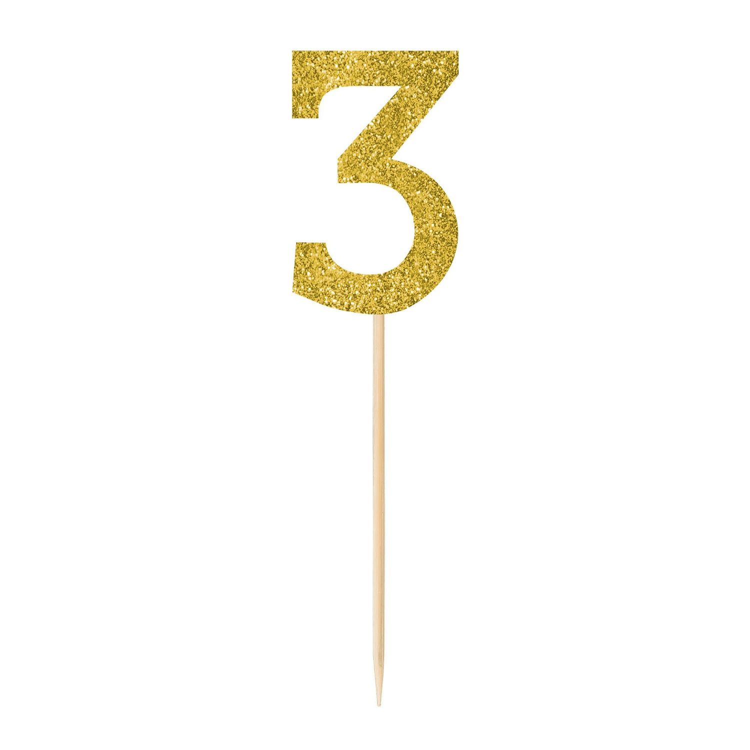 Small Gold Glitter Picks- 3