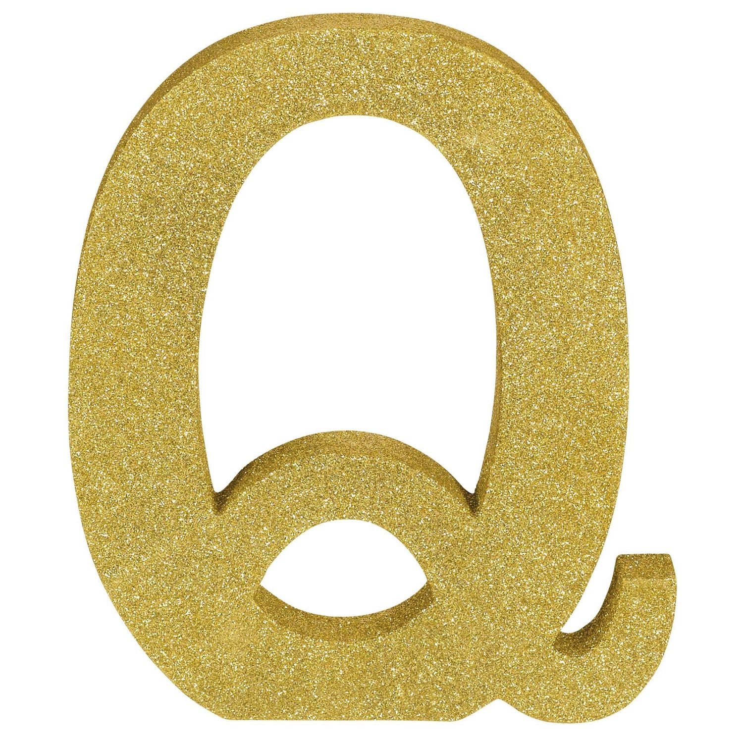 Gold Glitter Letter Q