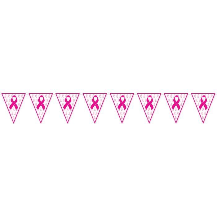 Pink Ribbon Pennant Banner