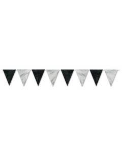 Black &amp; Silver Pennant Banner