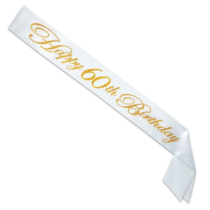 Gltrd Happy "60th" Birthday Satin Sash