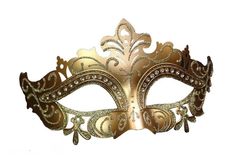 RHINESTONE EYE MASK GOLD