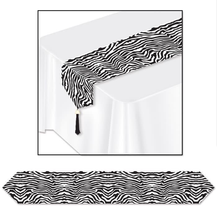 Printed Zebra Print Table Runner