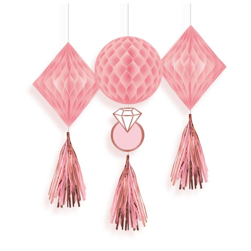 Blush Wedding Honeycomb Decorations