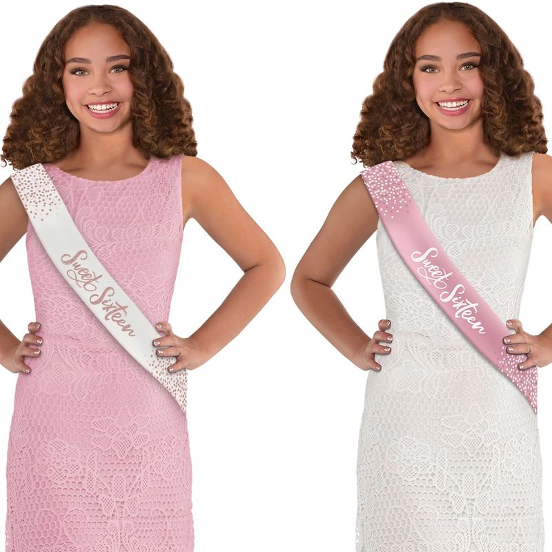 Blush Sixteen Reversible Fabric Sash