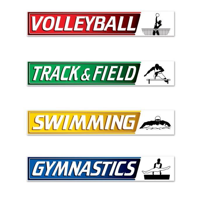 Summer Sports Street Sign Cutouts-4ct