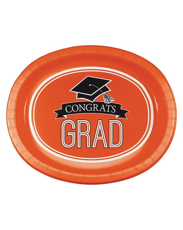 8CT OVAL PLATTER GRAD ORANGE