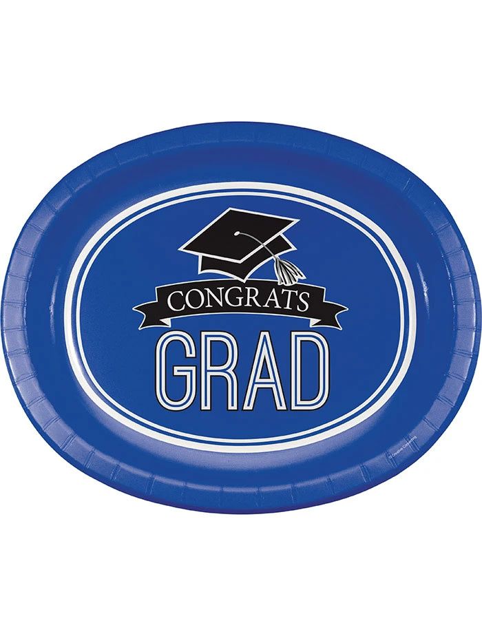 8CT OVAL PLATTER GRAD BLUE
