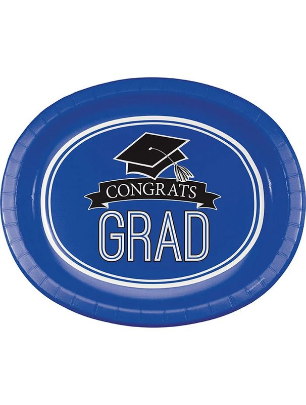 8CT OVAL PLATTER GRAD BLUE