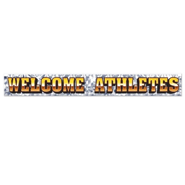 Metallic Welcome Athletes Fringe Banner