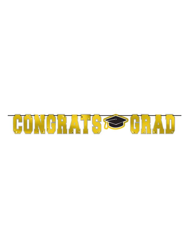 12FT BANNER CONGRATS GRAD YELLOW