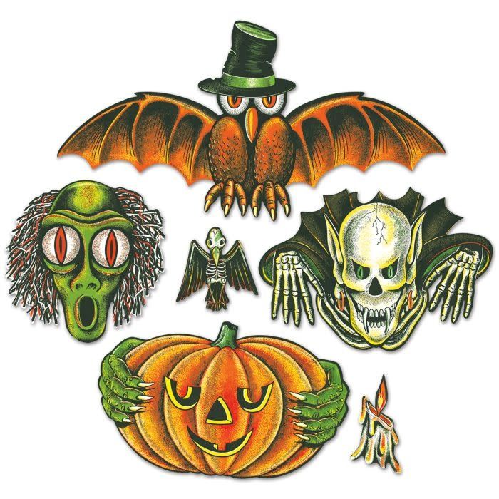 Vintage Halloween Totem Pole Cutouts-6ct