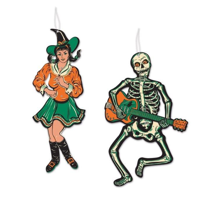 Vintage Halloween Jointed GoGo Dancers-2ct