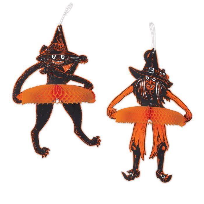 Vintage Halloween Jtd Tango Witch &amp; Cat