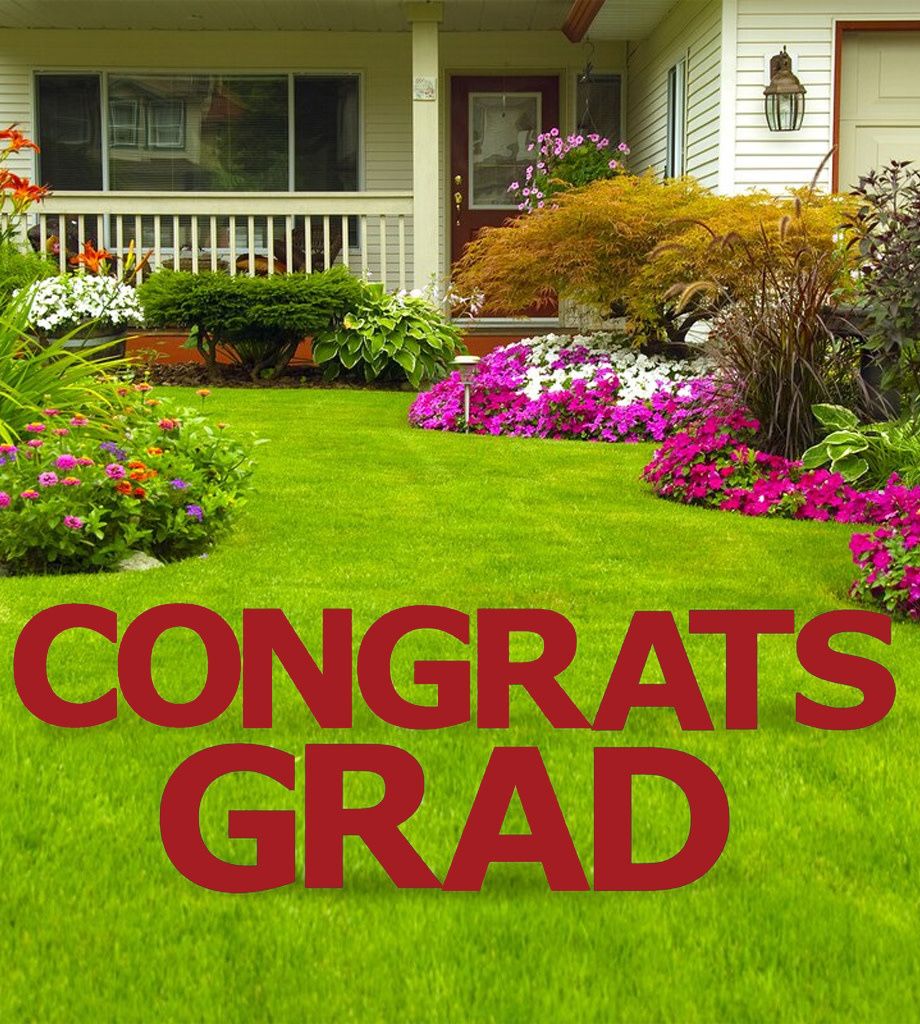 CONGRATS GRAD LETTERS RED