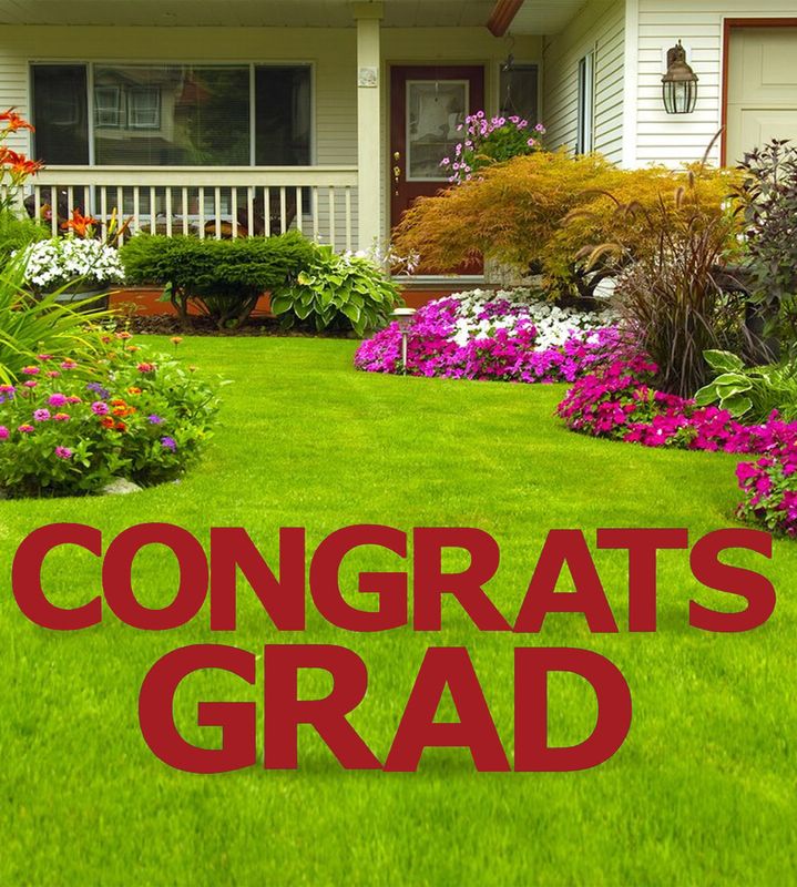 CONGRATS GRAD LETTERS RED