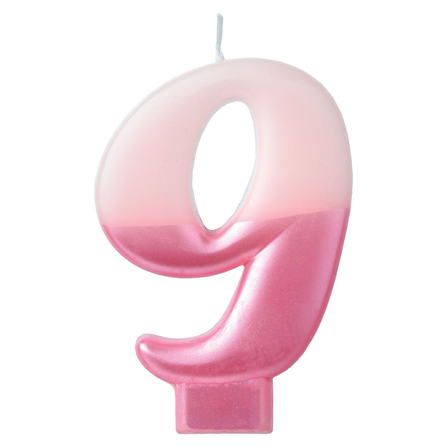 Numeral Candle #9 - Pink