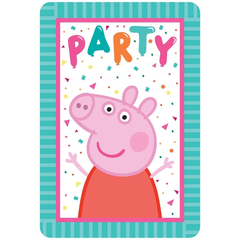 8CT INVITE PEPPA PIG CONFETTI PARTY