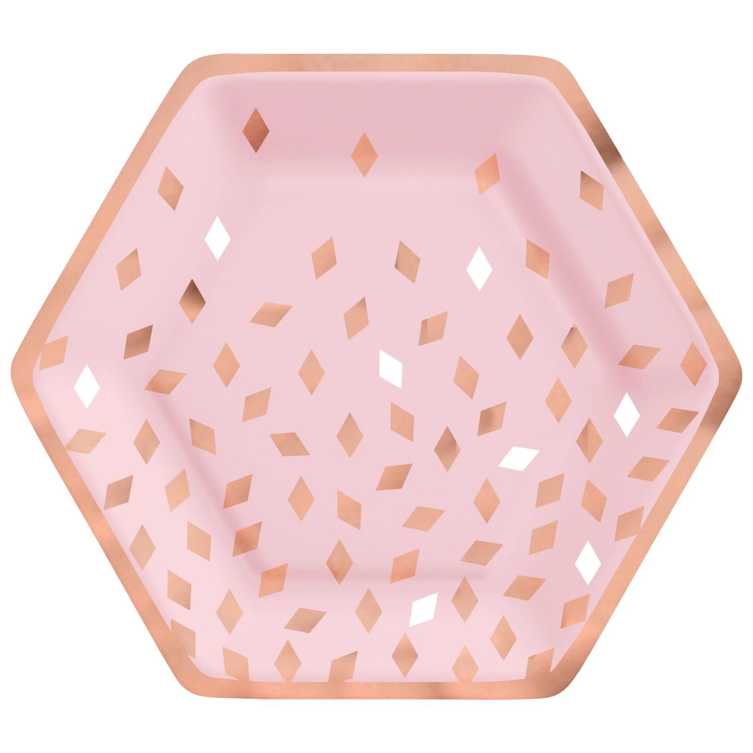 8CT 9in HEX BLUSH BDAY