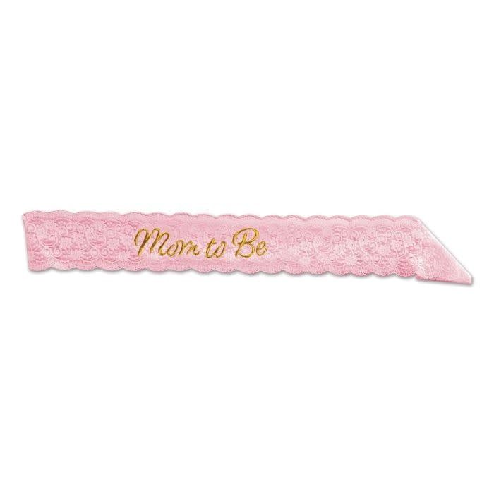 Mom To Be Lace Sash-pink