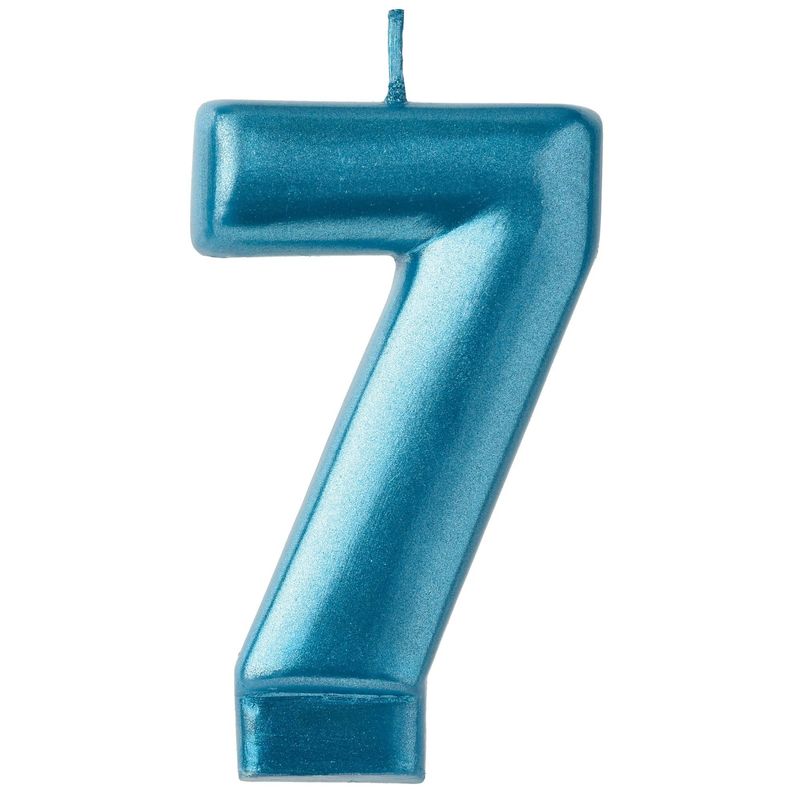Numeral Candle #7 - Blue