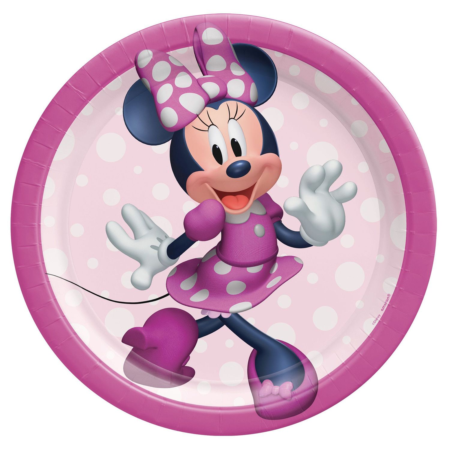 Minnie Mouse Forever 7in Round Plate - 8 Count